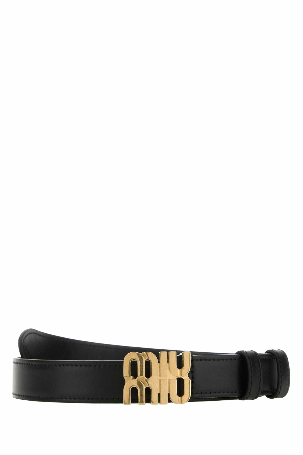 MIU MIU | BLACK LEATHER BELT ベルト 5CC536 EFX F0002 Black Leather Belt | Miu Miu