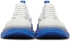 Alexander McQueen White & Blue Tread Slick Low Sneakers