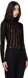 REMAIN Birger Christensen Black Fine Knit Long Sleeve Top