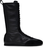 Ann Demeulemeester Black Juno High-Top Boxing Sneakers