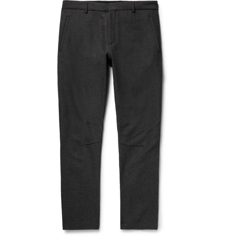 Photo: Lanvin - Skinny-Fit Herringbone Wool and Cotton-Blend Biker Trousers - Men - Charcoal