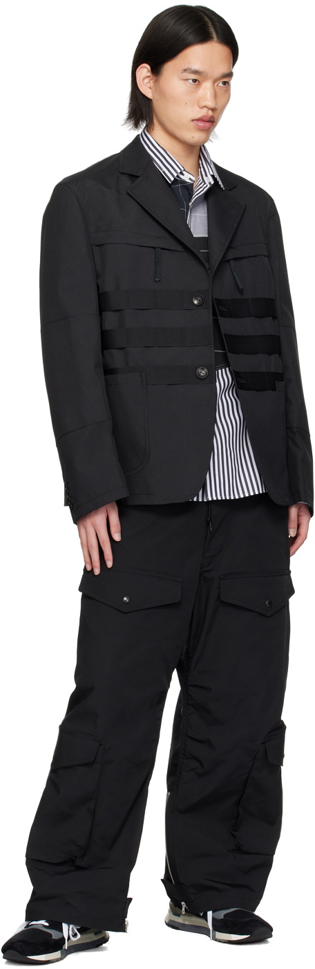 Junya Watanabe Black Single-Breasted Blazer