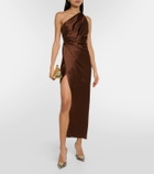 The Sei One-shoulder silk satin midi dress