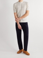 Mr P. - Slim-Fit Pointelle-Knit Cotton-Blend T-Shirt - Neutrals