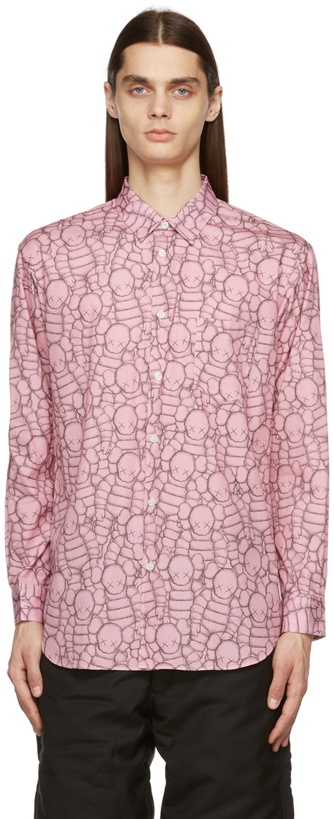 Photo: Comme des Garçons Shirt Pink KAWS Edition Print Pattern B Shirt