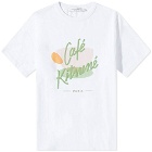 Maison Kitsuné Men's Café Kitsune Cup Classic T-Shirt in White Sugar