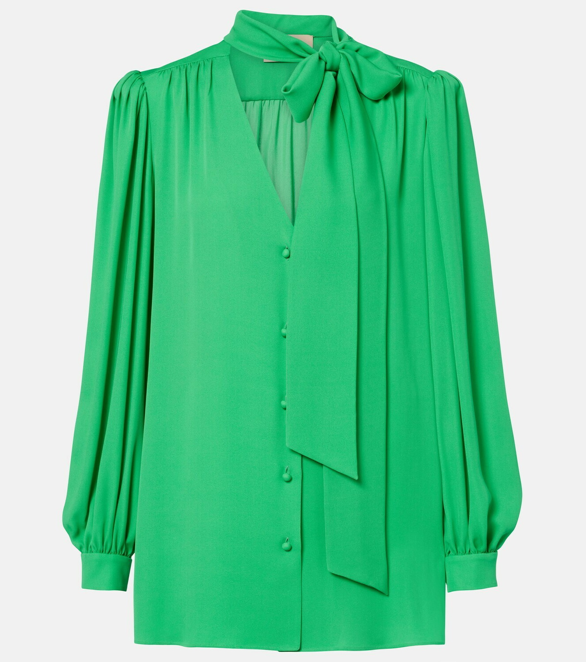 Valentino Tie-neck silk georgette blouse