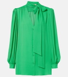 Valentino Tie-neck silk georgette blouse