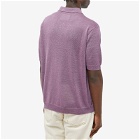 A Kind of Guise Men's Ferrini Knit Polo Shirt in Aubergine