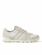 Y-3 - Marathon Distressed Suede and Leather Sneakers - White