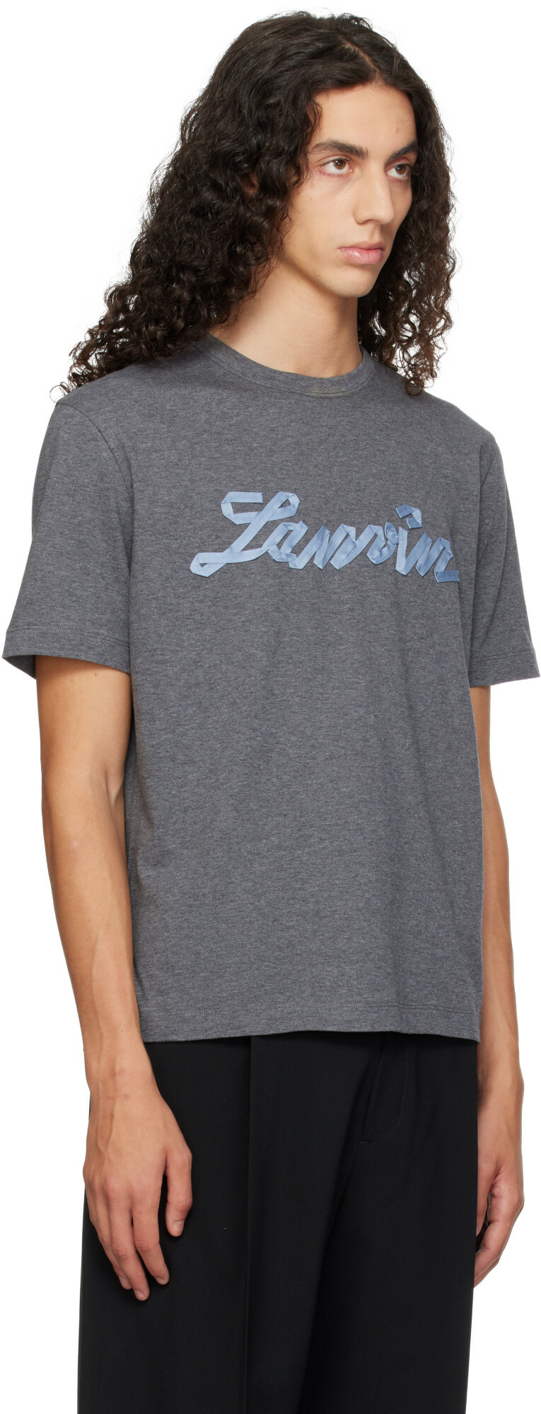 Lanvin Gray 'Lanvin' Ribbon T-shirt