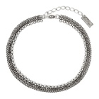 Saint Laurent Silver Three-Row Bracelet