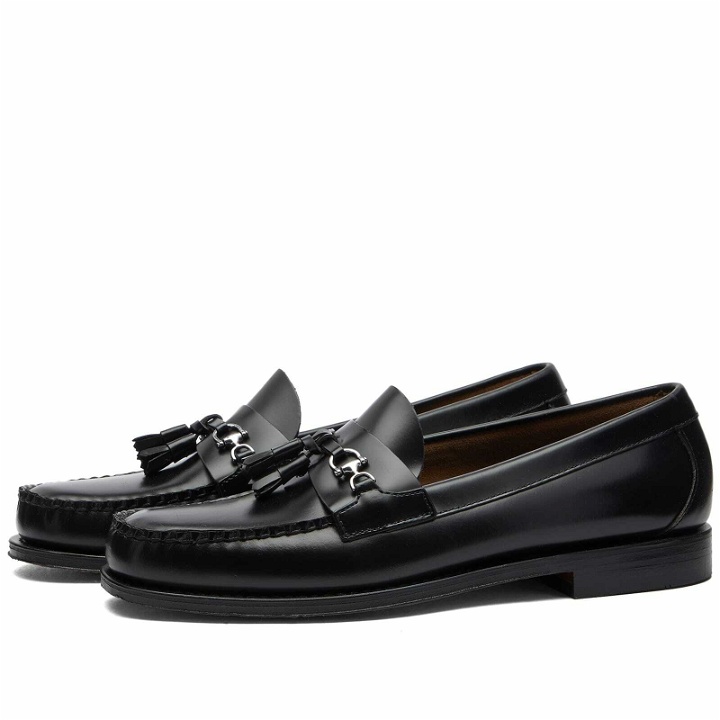 Photo: Bass Weejuns Men's Lincoln Tassel Horse Bit Loafer in Black Leather