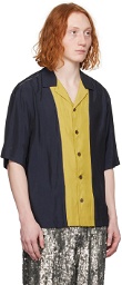 Dries Van Noten Black & Yellow Paneled Shirt