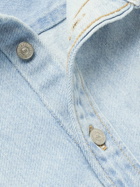 ERL - Levi's Logo-Embroidered Distressed Denim Overshirt - Blue