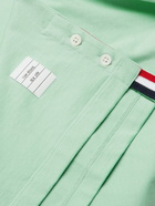 THOM BROWNE - Slim-Fit Grosgrain-Trimmed Cotton-Jersey T-Shirt - Green