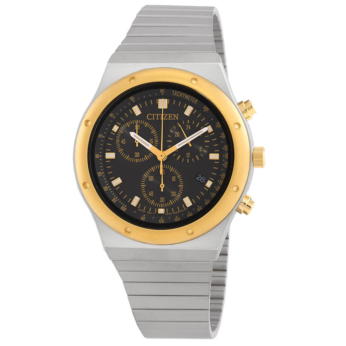 Citizen Chronograph Quartz Black Dial Mens Watch AT2544-64E