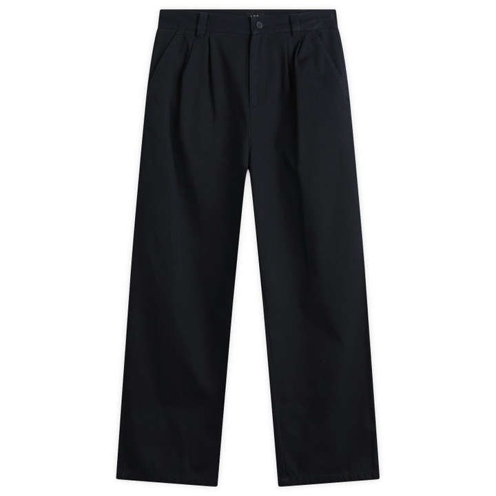 Photo: A.P.C. Men's Ricky Double Pleat Chinos in Dark Navy
