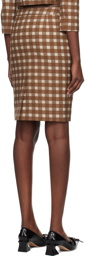SHUSHU/TONG Brown Check Skirt