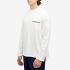 Thom Browne Men's Chest Pocket Crew Sweatshirt in Natural White