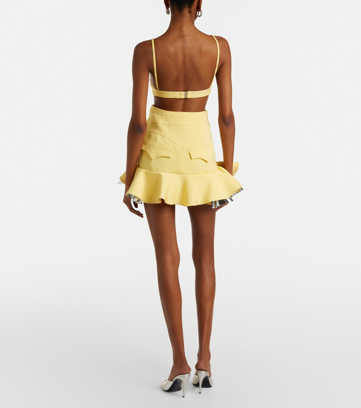 Rabanne Cutout layered ruffled minidress