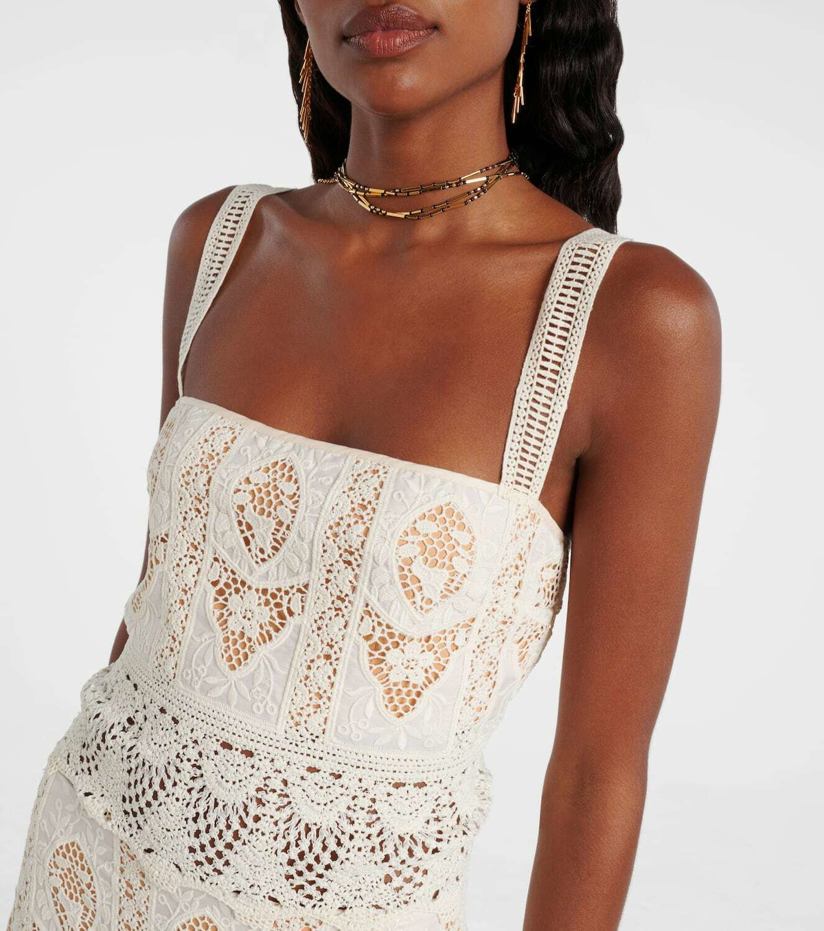 Johanna Ortiz Embroidered voile top