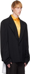 ANDREJ GRONAU Black Oversized Suit Blazer