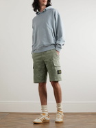 Stone Island - Straight-Leg Logo-Appliquéd Stretch-Cotton Shorts - Green