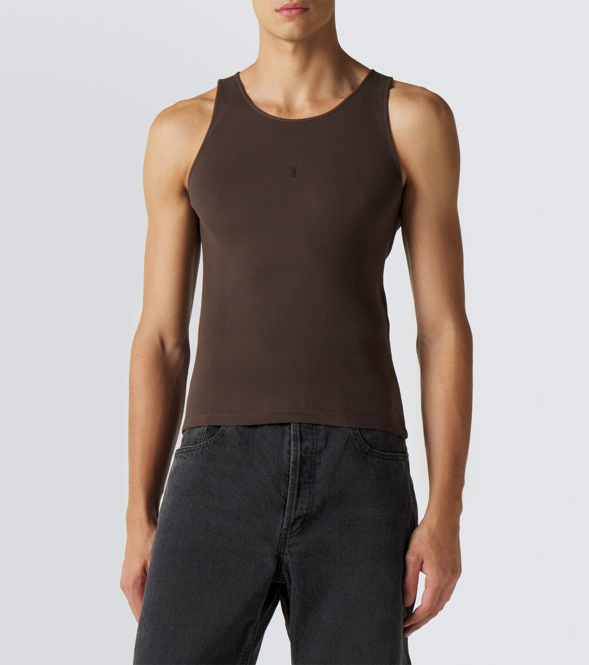 Saint Laurent Cassandre cotton tank top