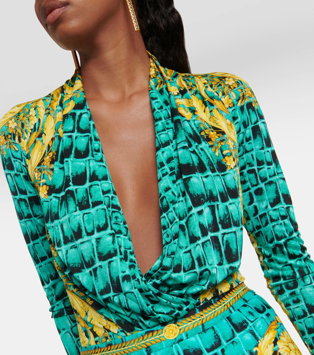 Versace Draped jersey bodysuit