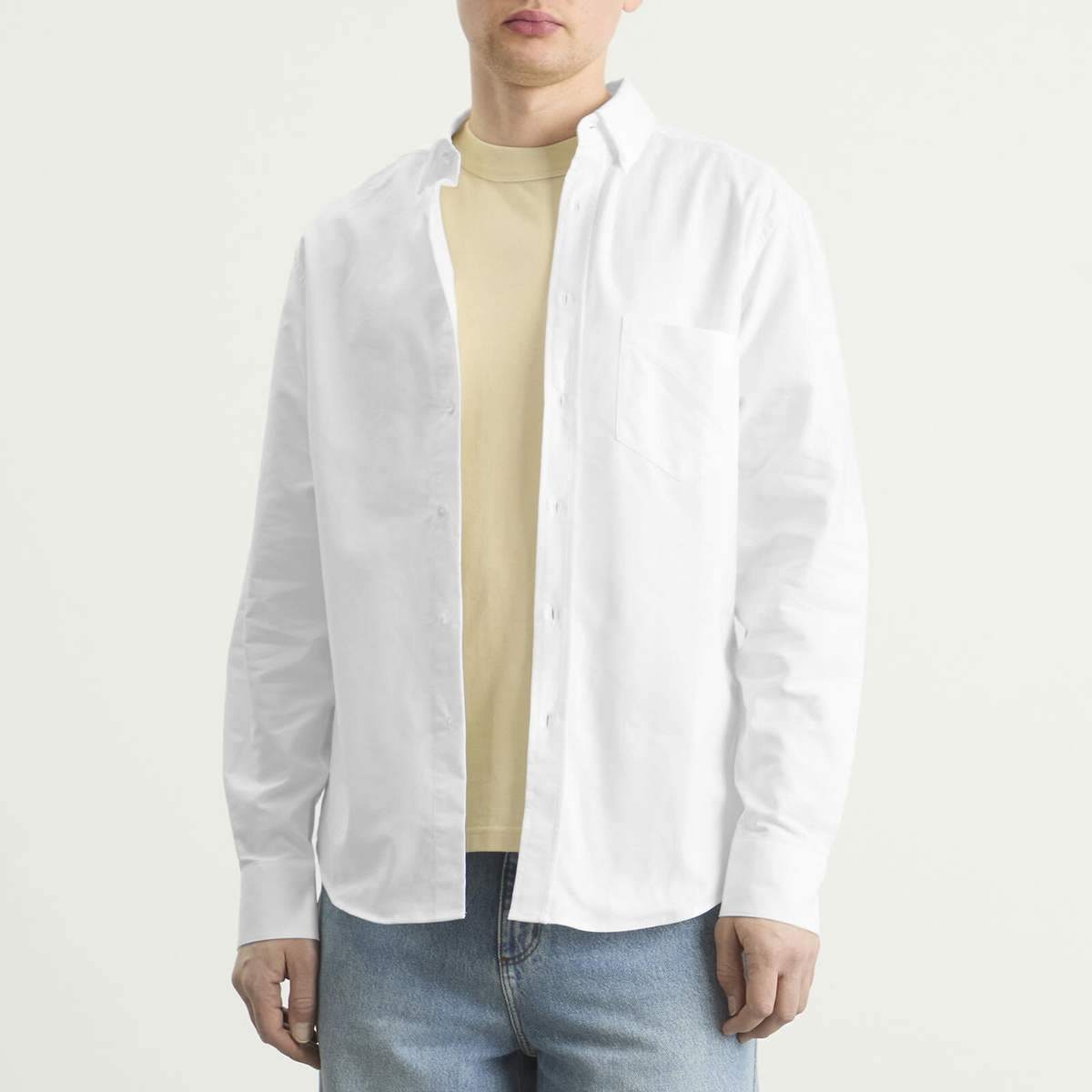 Portuguese Flannel Men's Belavista Button Down Oxford Shirt in White
