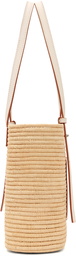 Loewe Beige & White Paula's Ibiza Small Square Basket Tote