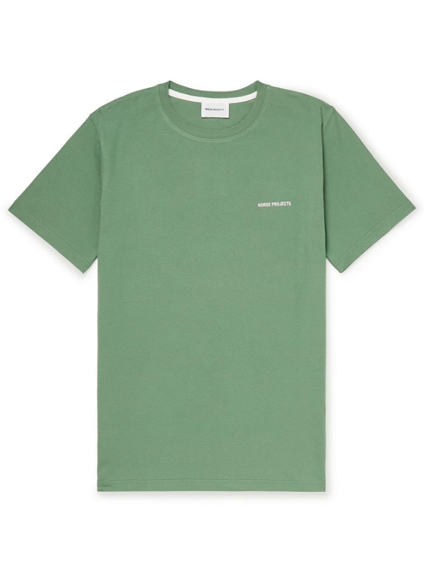Photo: NORSE PROJECTS - Niels Logo-Print Cotton-Jersey T-Shirt - Green