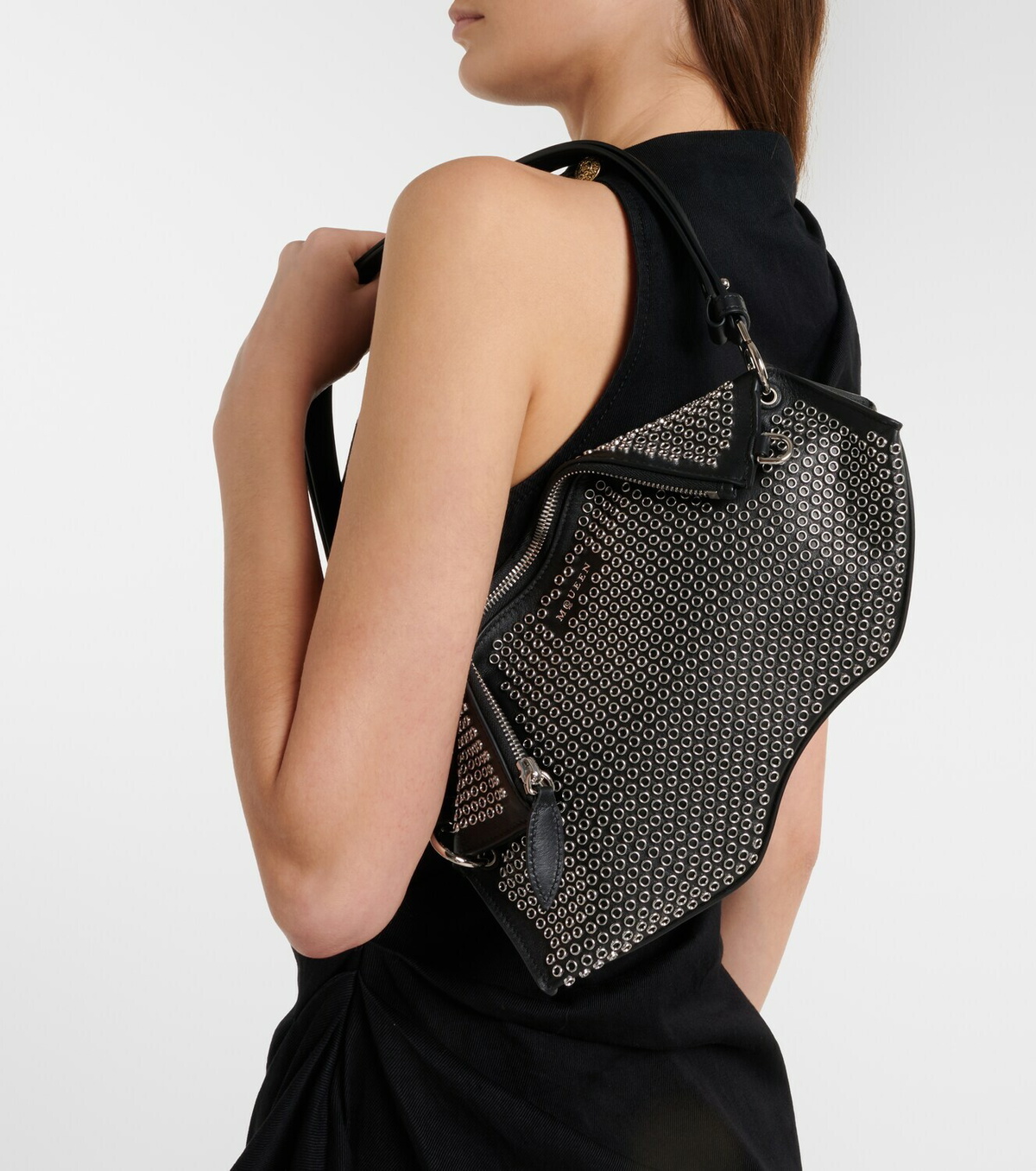 McQueen Manta embellished leather tote bag