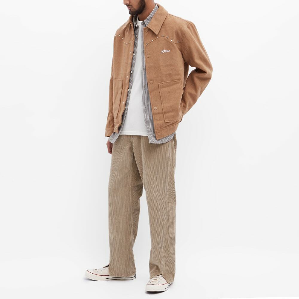 Dime Men's Studded Wool Bomber Jacket in Tan