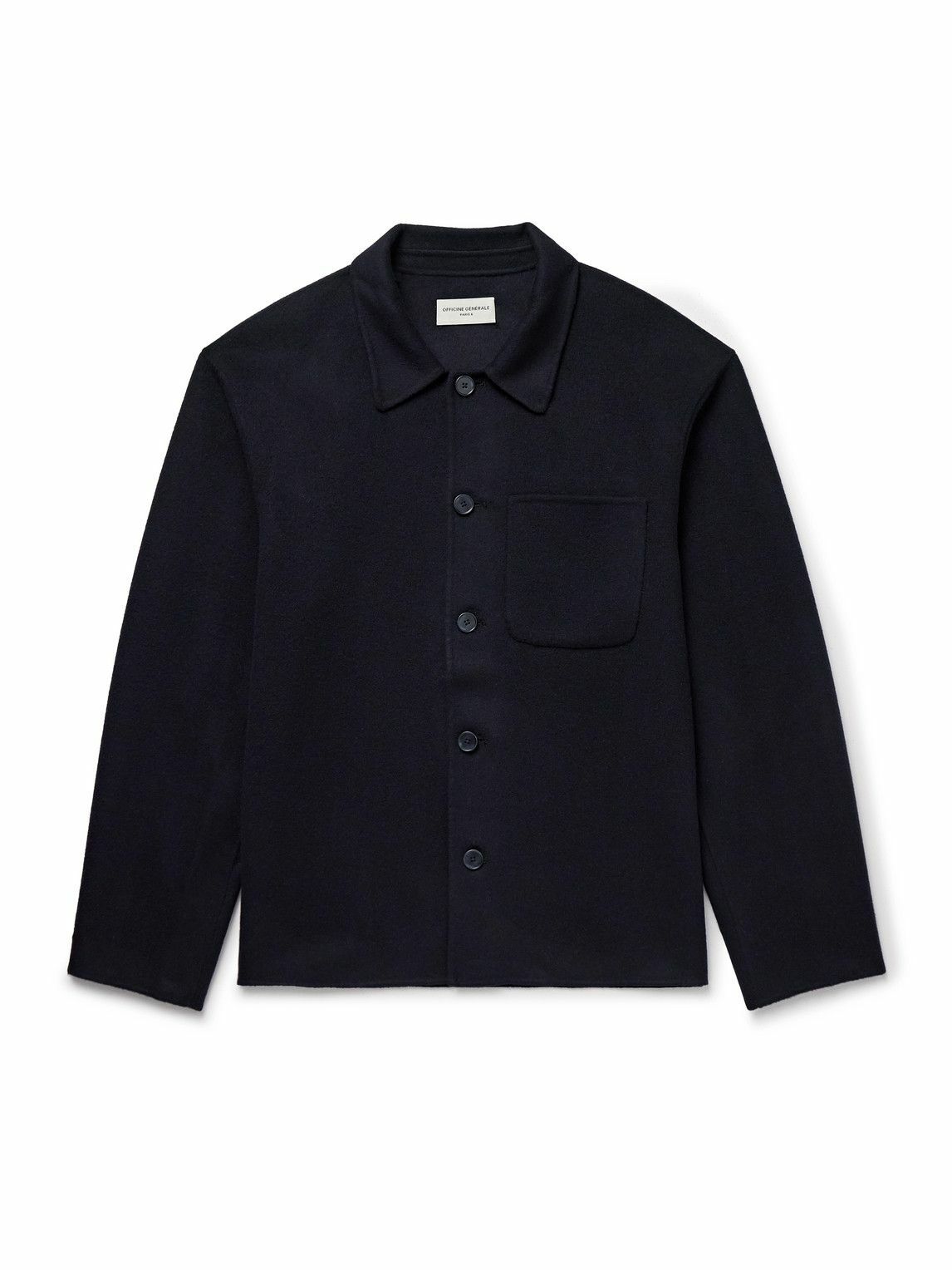 Officine Générale - Hamilton Slim-Fit Wool-Felt Overshirt - Blue