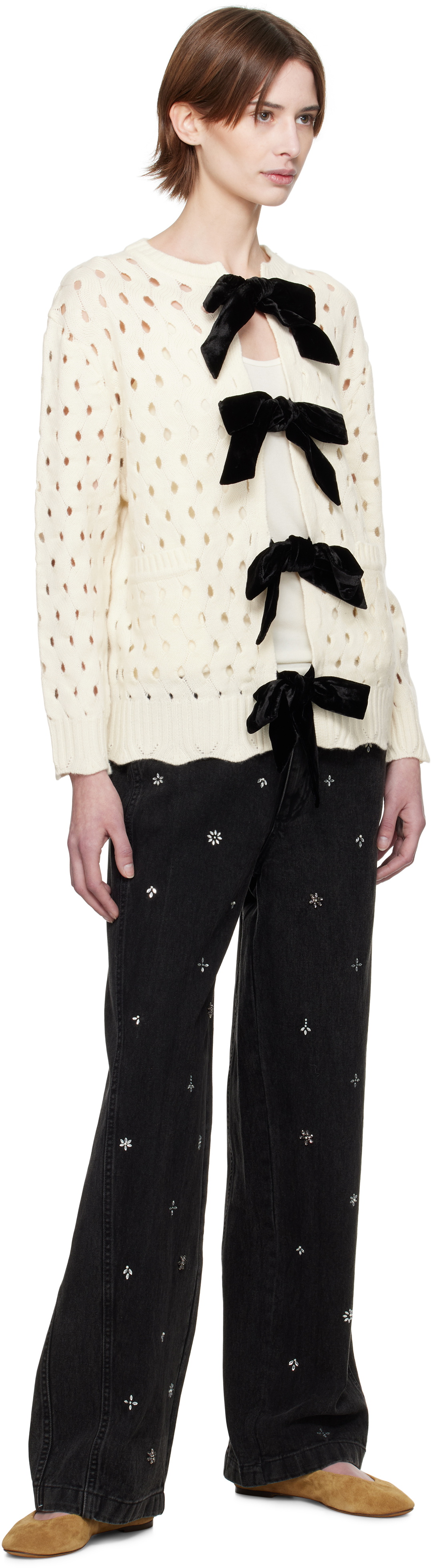 SEA NY Off-White Leia Cardigan