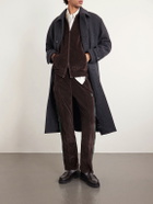 Needles - Bootcut Logo-Embroidered Striped Velour Track Pants - Brown