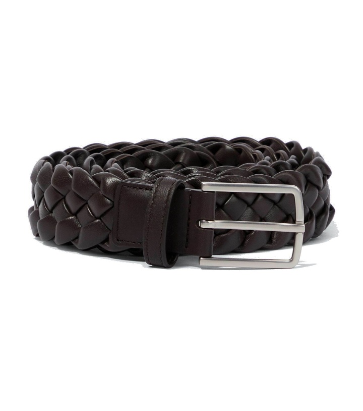 Photo: Bottega Veneta - Foulard Intreccio leather belt
