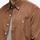 Polo Ralph Lauren Men's Corduroy Button Down Shirt in Chocolate Mousse
