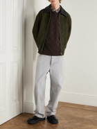 Bottega Veneta - Intrecciato Leather-Trimmed Suede Bomber Jacket - Green