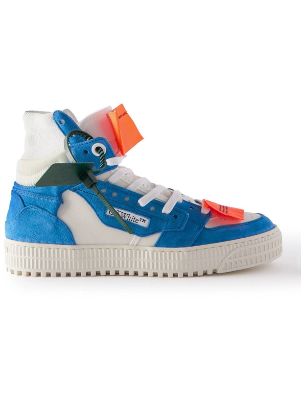 Photo: Off-White - 3.0 Off Court Supreme Suede, Leather and Shell High-Top Sneakers - Blue