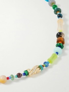 Luis Morais - 14-Karat Gold, Agate and Diamond Beaded Necklace