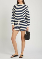 Suzie Kondi Sifnos Striped Terry Sweatshirt Navy