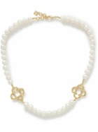 Casablanca - Medium Gold-Plated Pearl Necklace