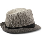 Paul Smith - Grosgrain-Trimmed Two-Tone Straw Trilby Hat - Neutrals