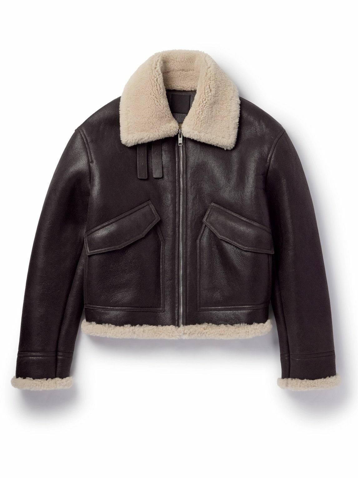 Givenchy - Shearling-Lined Leather Jacket - Brown Givenchy