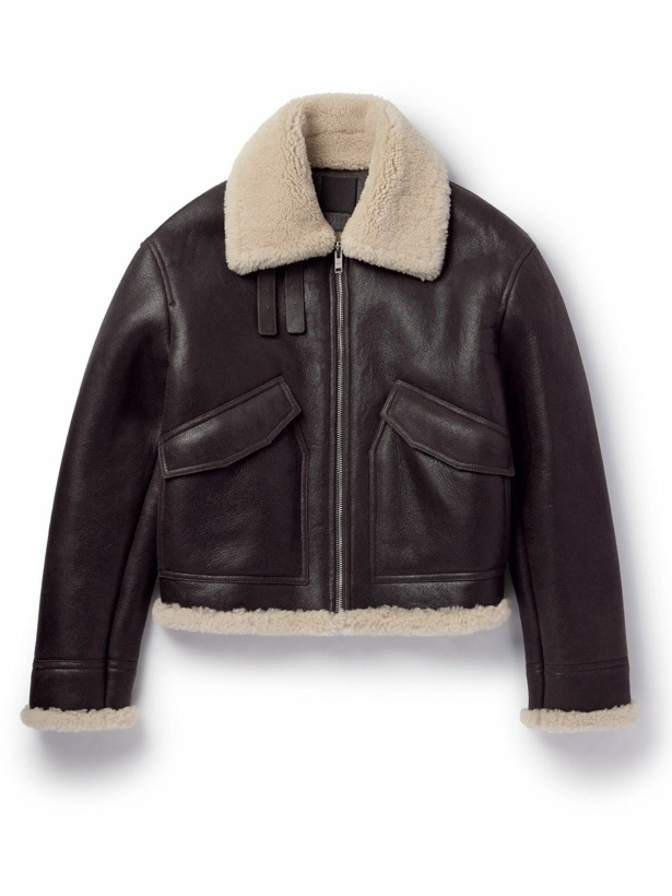 Photo: Givenchy - Shearling-Lined Leather Jacket - Brown