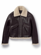 Givenchy - Shearling-Lined Leather Jacket - Brown