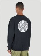 Acid Peace Sign Long Sleeve T-Shirt in Black